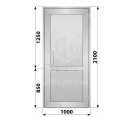Алюминиевая входная одностворчатая глухая дверь 1000x2100 в Москве заказать по ценам производителя с установкой «Лучшие окна»